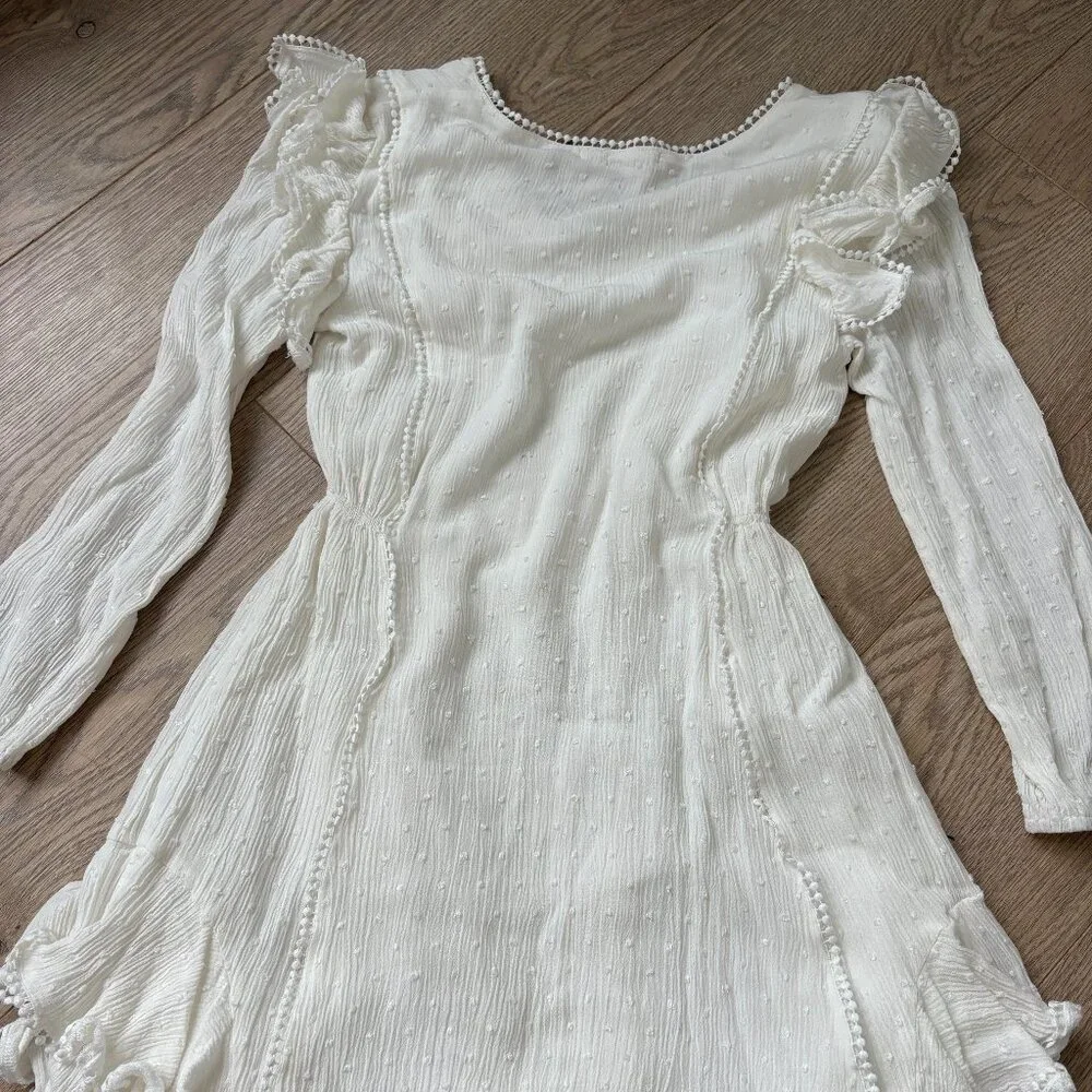 Olivia + James White Longsleeve Mini Dress - Picture 3 of 5